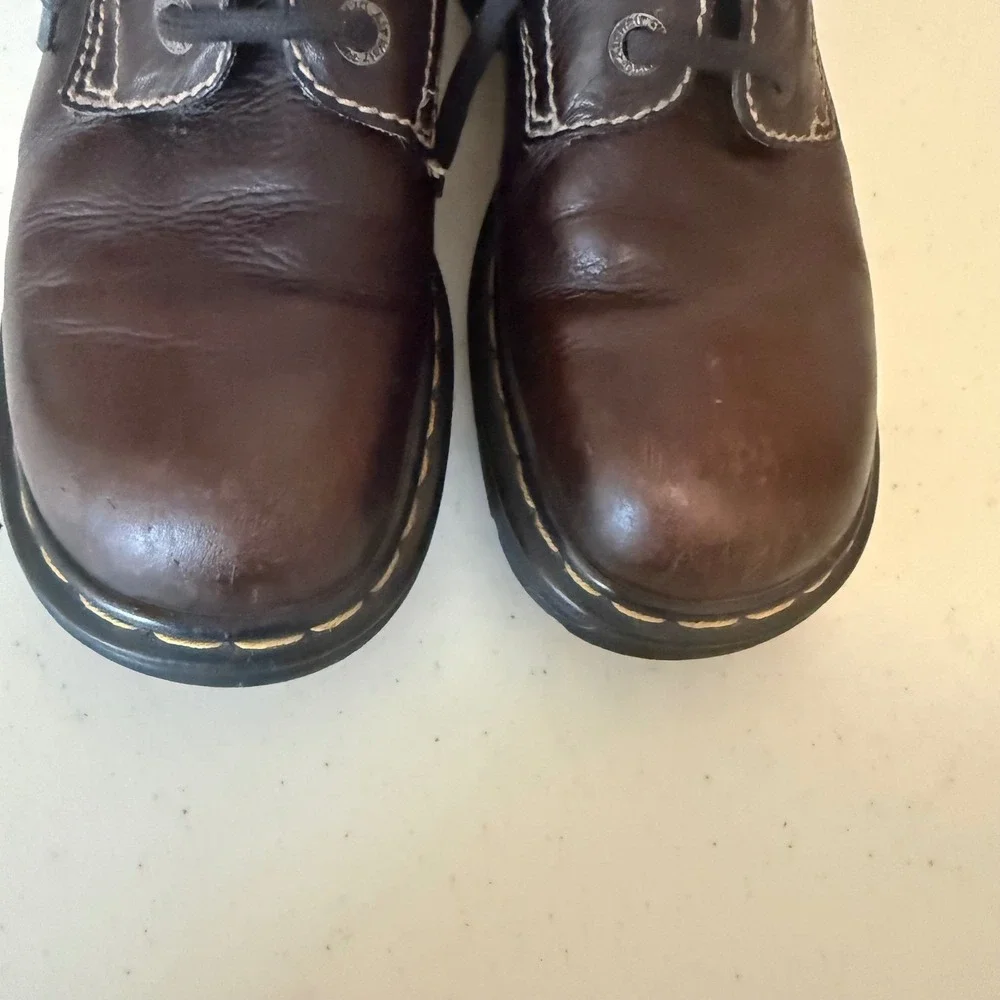 Dr. Martens VTG Mens 9271 Boots England Brown Leather Lace Up USA 8 UK 7 Flaw
